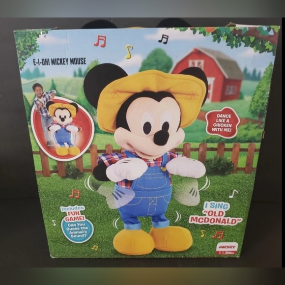 Disney MICKEY MOUSE SINGS DANCES "Old MacDonald E-I-E-I-O" FARMER PLUSH Toy - Picture 7 of 8